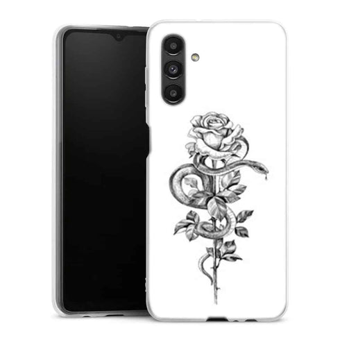 Coque Samsung A04S Snake and Roses Tattoo